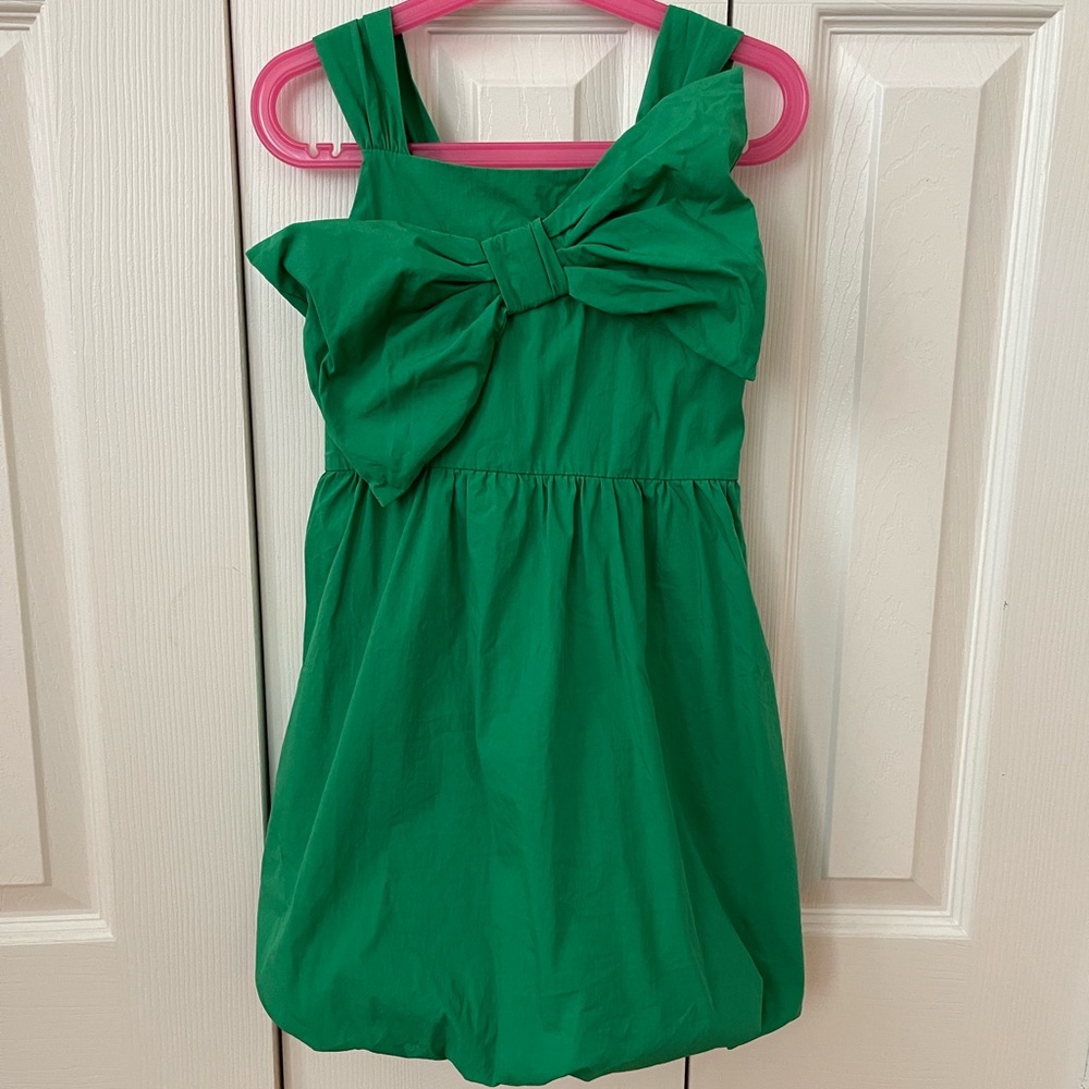 Zara Vibrant Green Kids Dress with Bow